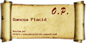 Oancsa Placid névjegykártya